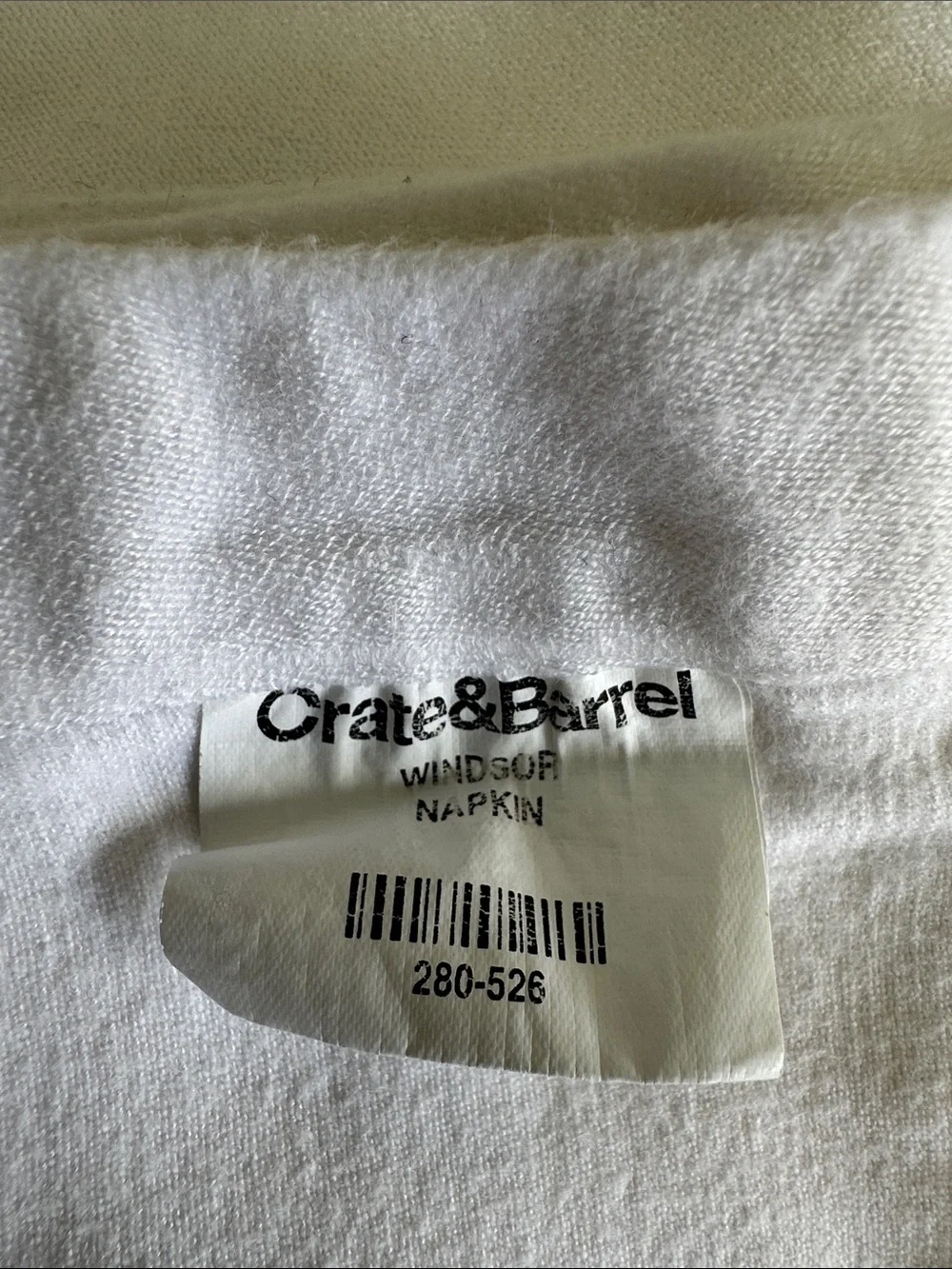 Crate&Barrel Windsor Napkin White Rectangular 16x20 in Set of 7